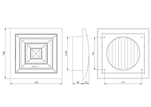 White Adjustable - Ø 100mm / 4" - Adjustable Ceiling Vent