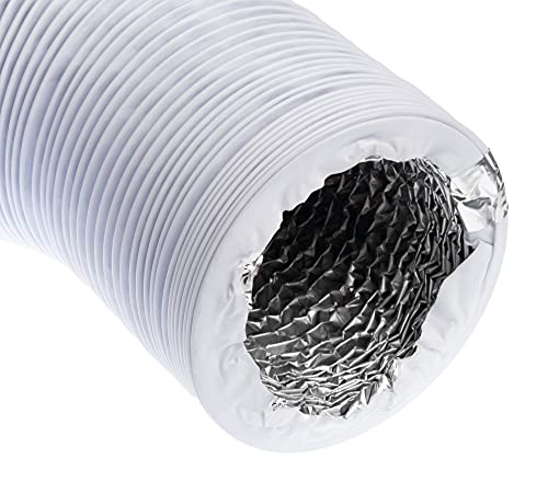 Black - Ø 8 inch / 3m - Flexible Exhaust Hose with Aluminium Insulation - Air Conditioner Hose - Flexible Pipe