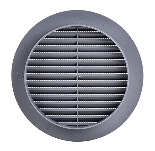 Beige - Ø 125mm / 5" - Plastic Air Vent Grille with Anti-Insect Mesh/Fly Screen