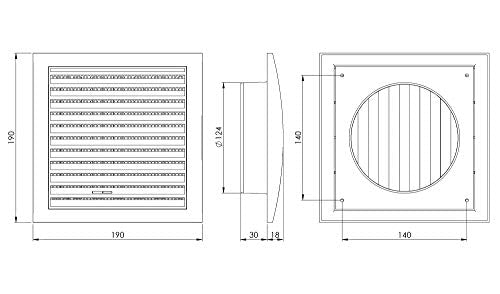 White - Ø 150mm / 6" - Plastic Air Vent Grille Cover - Ventilation Grill with Fly Screen