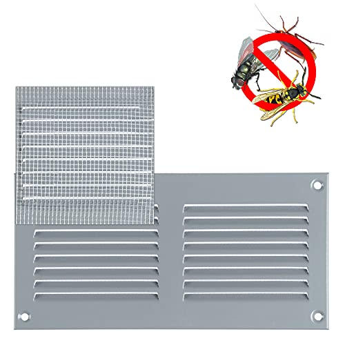 100x100mm / 4x4'' - Grey - Grey Metal Air Vent Cover with Insect Mesh - Ventilation Grilles