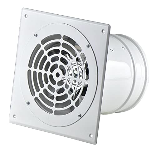 Ø 160 mm / 6.3 inch - White - Basic - White pipe fan, wall radial fan, wall flange, supply air, metal