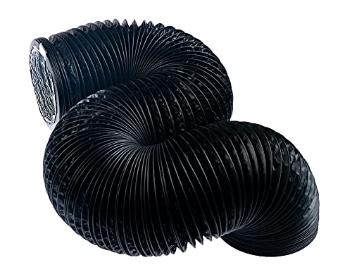 Black - Ø 8 inch / 3m - Flexible Exhaust Hose with Aluminium Insulation - Air Conditioner Hose - Flexible Pipe