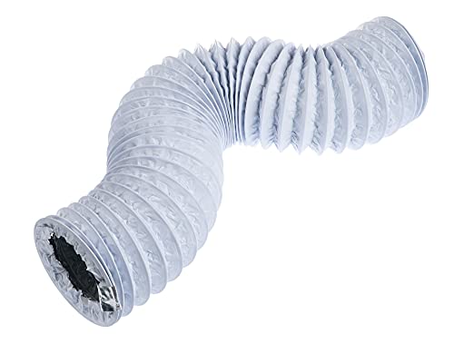 Black - Ø 8 inch / 3m - Flexible Exhaust Hose with Aluminium Insulation - Air Conditioner Hose - Flexible Pipe