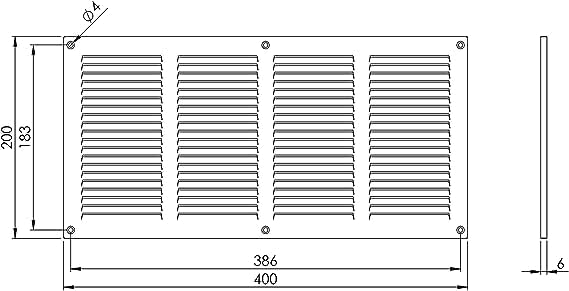 Stainless Steel - 40x20 cm / 16x8 inch - Stainless Steel Vent Cover with Insect Screen - Exhaust Air Grilles