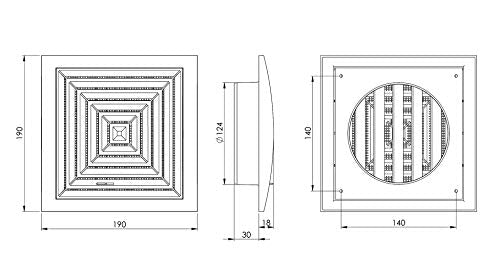 White Adjustable - Ø 150mm / 6" - Adjustable Ceiling Vent