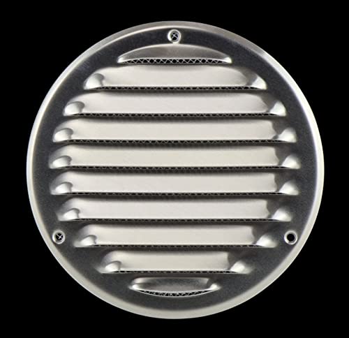 White - Ø 100 mm / 4 inch - Round Metal Air Vent Grille Cover with Insect Screen