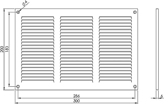 Stainless Steel - 30x20 cm / 12x8 inch - Stainless Steel Vent Cover with Insect Screen - Exhaust Air Grilles