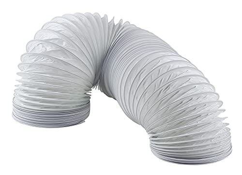 Ø 80mm - 6m - - PVC Flexible Hose - White Tumble Dryer, Cooker Hood, Extractor Fan, Air Conditioner Hose
