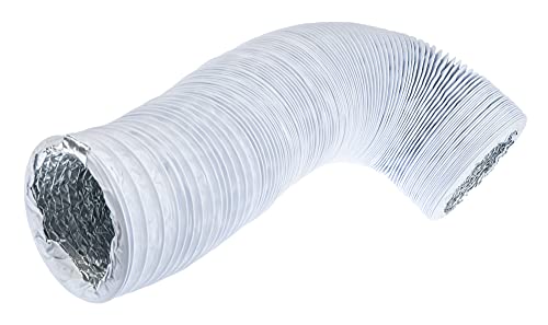 Black - Ø 8 inch / 3m - Flexible Exhaust Hose with Aluminium Insulation - Air Conditioner Hose - Flexible Pipe