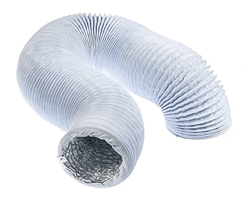 Black - Ø 8 inch / 3m - Flexible Exhaust Hose with Aluminium Insulation - Air Conditioner Hose - Flexible Pipe