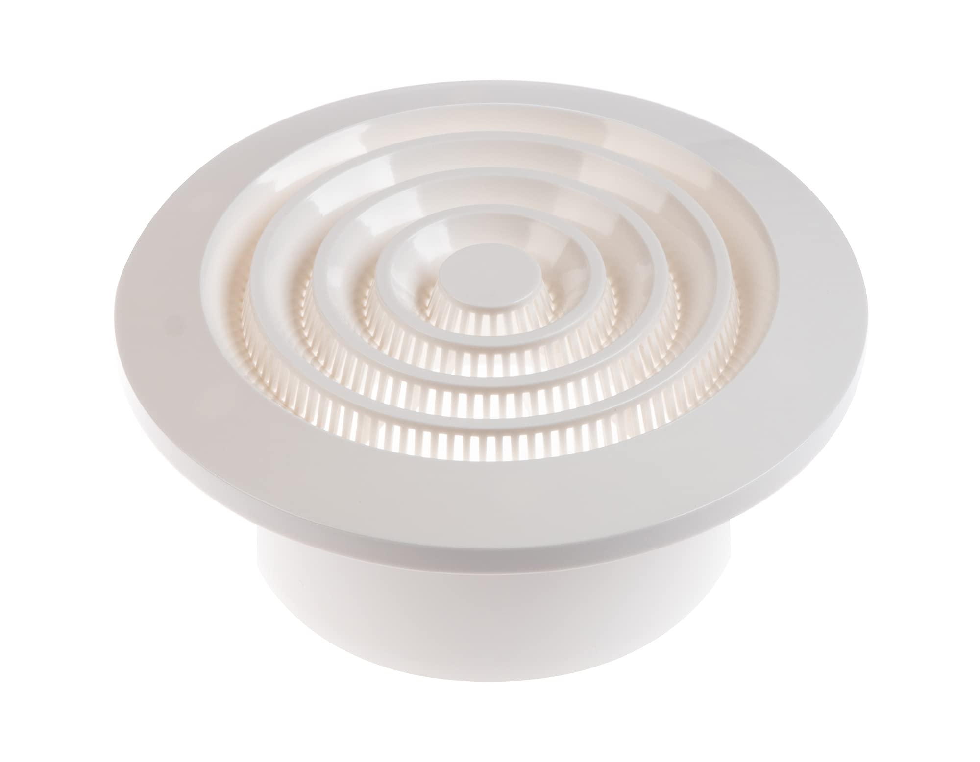 White - Ø 125mm / 5" - Round White Ventilation Grille with Insect Protection - Air Vent/Cover