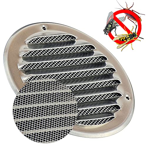 Aluminium - Ø 100 mm / 4 inch - Round Metal Air Vent Grille Cover with Insect Screen