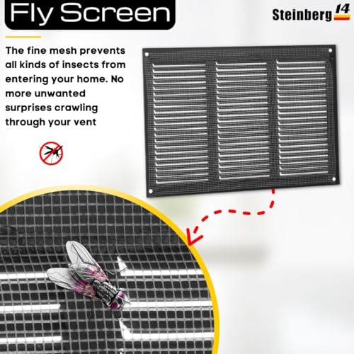 Black - 300x200 mm / 12x8 inch - 15 Pcs Metal Ventilation Grille - 300 x 200 mm / 12 x 8 inch Air Vent Cover