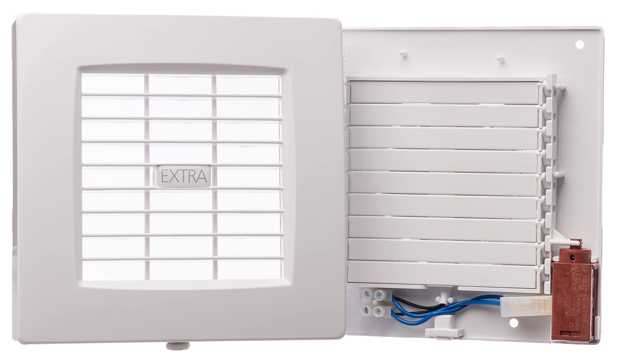 Ø 100mm / 4 inch - With Automatic Shutters and Timer and Humidity Sensor - White - Ø 100 mm, Ø 120 mm White Wall Extractor Fan with or without Automatic Shutter - Ventilation for Kitchen, Toilet, Bath, Garage or Bathroom