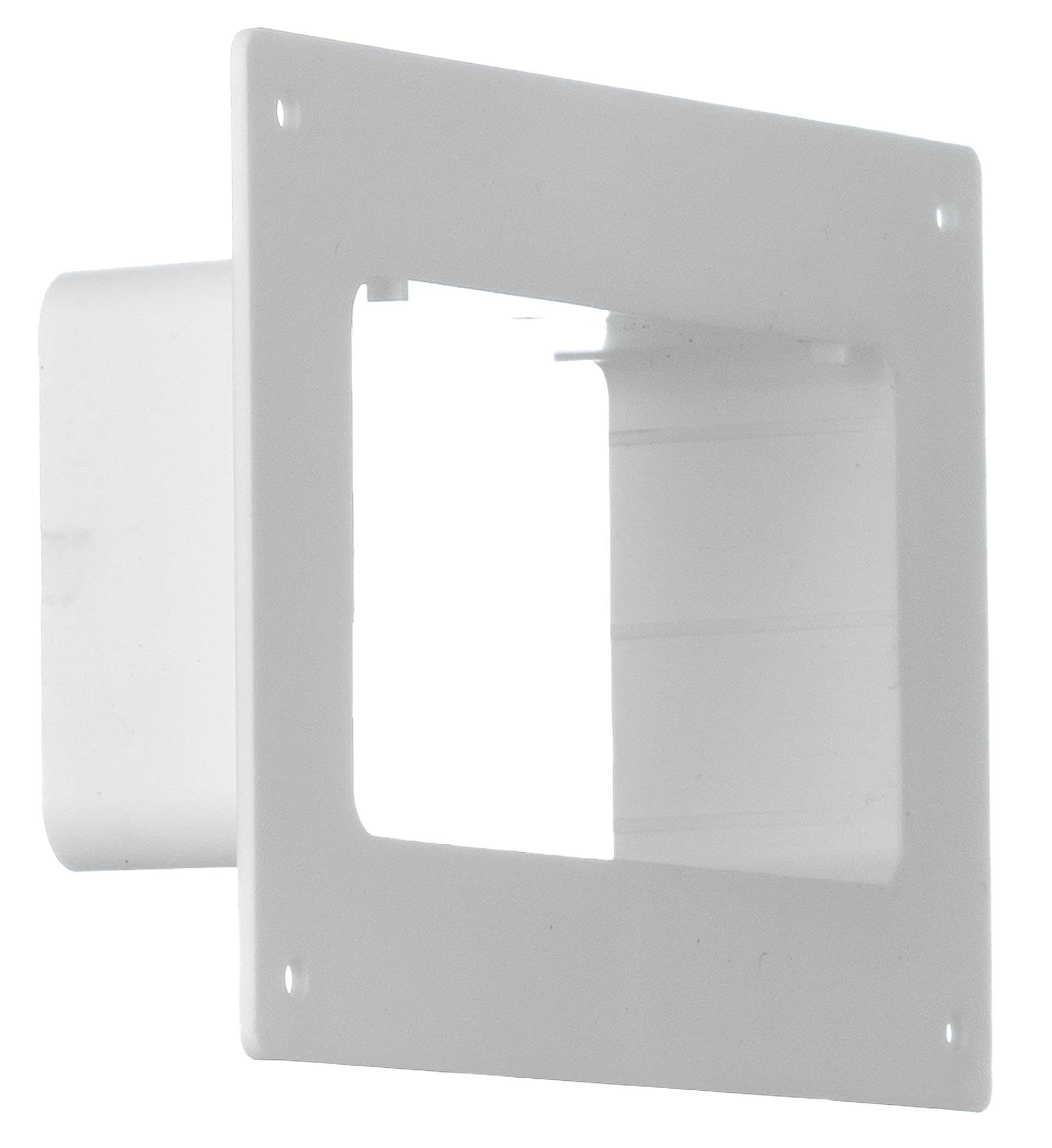 White - 110x55mm - 110x55mm | 4x2 inch Rectangular Ducting Connector with Flange - Flat Joint