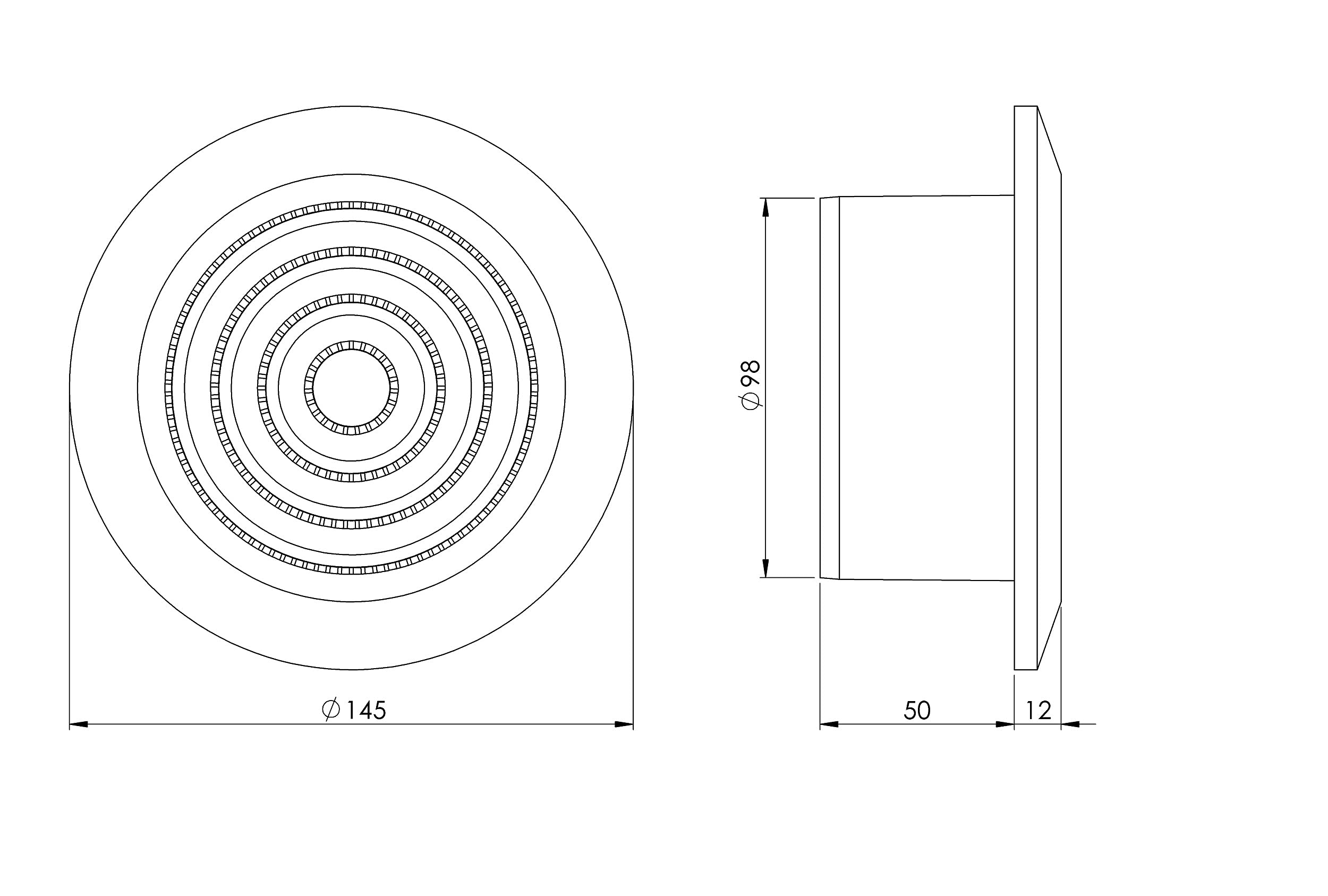 White - Ø 80mm / 3.1" - Round White Ventilation Grille with Insect Protection - Air Vent/Cover