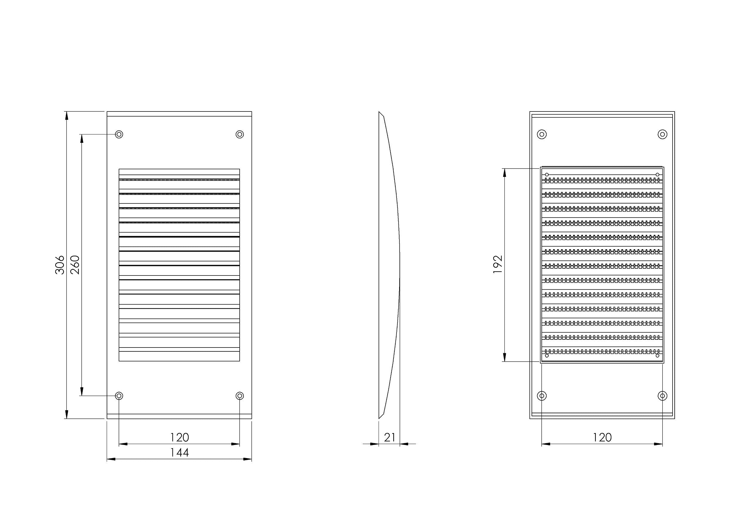 White - 300x140mm - ABS Plastic Anthracite Ventilation Grille - Vent Cover with Anti Insect Net