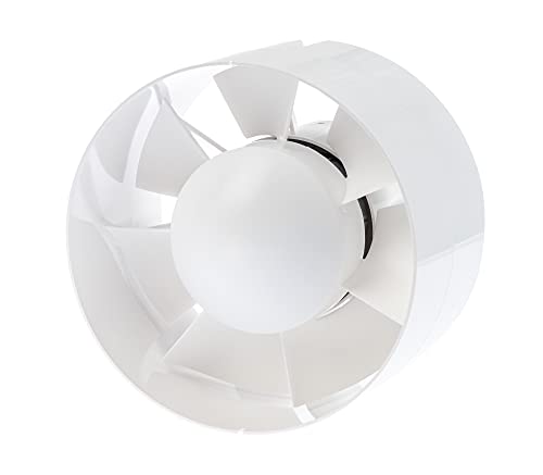 Basic - Ø 125 mm / 5 inch - White - Ø 100 mm, Ø 125 mm, Ø 150 mm Inline Extractor Fan with or without Timer - Air Ducting Ventilator