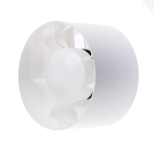 with Timer - Ø 125 mm / 5 inch - White - Ø 100 mm, Ø 125 mm, Ø 150 mm Inline Extractor Fan with or without Timer - Air Ducting Ventilator