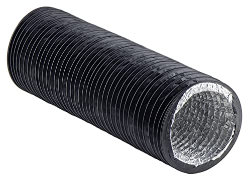 Black - Ø 4 inch / 3m - Flexible Exhaust Hose with Aluminium Insulation - Air Conditioner Hose - Flexible Pipe