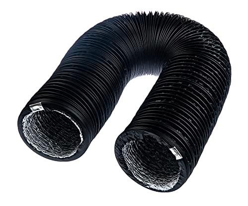 Black - Ø 5 inch / 3m - Flexible Exhaust Hose with Aluminium Insulation - Air Conditioner Hose - Flexible Pipe