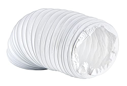 Ø 160mm - 3m - - PVC Flexible Hose - White Tumble Dryer, Cooker Hood, Extractor Fan, Air Conditioner Hose