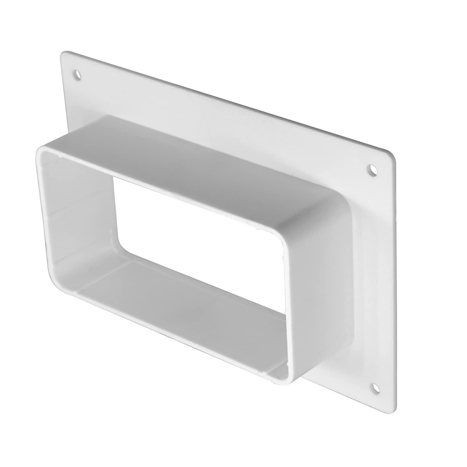 White - 110x55mm - 110x55mm | 4x2 inch Rectangular Ducting Connector with Flange - Flat Joint