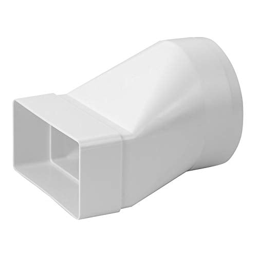 - - 110x55mm - Ø 100mm Flat Channel to Round Pipe Ducting Adaptor - Plastic Connector, Adapter, Reducer