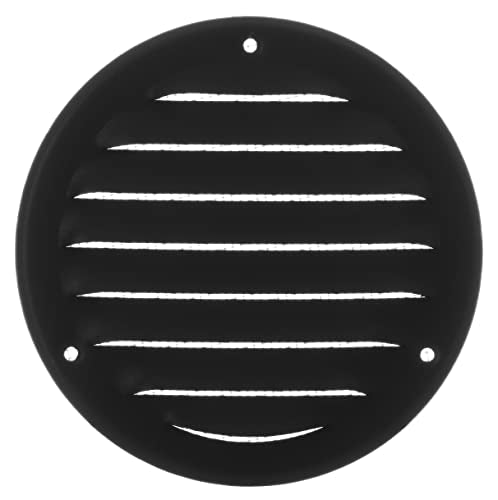 Anthracite - Ø 100 mm / 4 inch - Round Metal Air Vent Grille Cover with Insect Screen