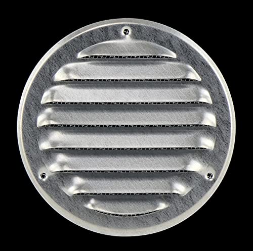 Galvanised Steel / Zn - Ø 100 mm / 4 inch - Round Metal Air Vent Grille Cover with Insect Screen