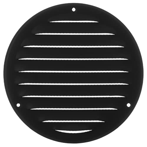 Anthracite - Ø 125 mm / 5 inch - Round Metal Air Vent Grille Cover with Insect Screen