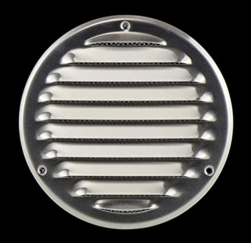 Aluminium - Ø 125 mm / 5 inch - Round Metal Air Vent Grille Cover with Insect Screen