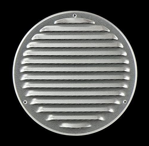 Galvanised Steel / Zn - Ø 200 mm / 8 inch - Round Metal Air Vent Grille Cover with Insect Screen