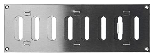 Stainless Steel - 300x100mm / 12x4'' - Metal Adjustable Ventilation Covers - Sliding Hit and Miss Vent Grille