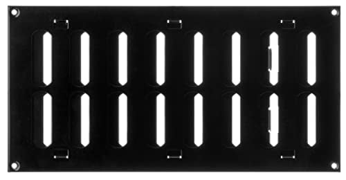 Black - 300x150mm / 12x6'' - Metal Adjustable Ventilation Covers - Sliding Hit and Miss Vent Grille