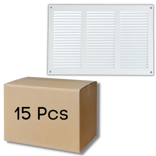 White - 300x200 mm / 12x8 inch - 15 Pcs Metal Ventilation Grille - 300 x 200 mm / 12 x 8 inch Air Vent Cover