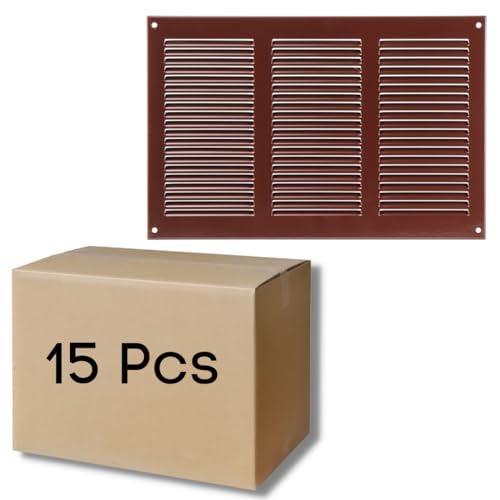 Brown - 300x200 mm / 12x8 inch - 15 Pcs Metal Ventilation Grille - 300 x 200 mm / 12 x 8 inch Air Vent Cover