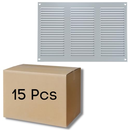 Grey - 300x200 mm / 12x8 inch - 15 Pcs Metal Ventilation Grille - 300 x 200 mm / 12 x 8 inch Air Vent Cover