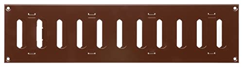 Brown - 400x100mm / 16x4'' - Metal Adjustable Ventilation Covers - Sliding Hit and Miss Vent Grille