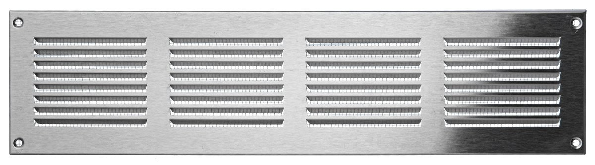 Stainless Steel - 40x10 cm / 16x4 inch - Stainless Steel Vent Cover with Insect Screen - Exhaust Air Grilles