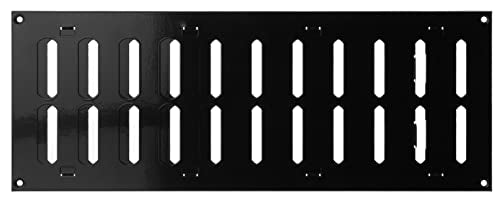 Black - 400x150mm / 16x6'' - Metal Adjustable Ventilation Covers - Sliding Hit and Miss Vent Grille