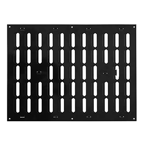 Black - 400x300mm / 16x12" - Metal Adjustable Ventilation Covers - Sliding Hit and Miss Vent Grille