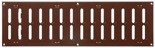 Brown - 500x150mm / 20x6'' - Metal Adjustable Ventilation Covers - Sliding Hit and Miss Vent Grille