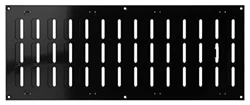 Black - 500x200mm / 20x8'' - Metal Adjustable Ventilation Covers - Sliding Hit and Miss Vent Grille