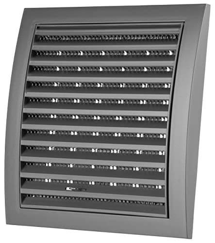 Silver - 190x190mm - Plastic Air Vent Grille Cover - Ventilation Grill with Fly Screen