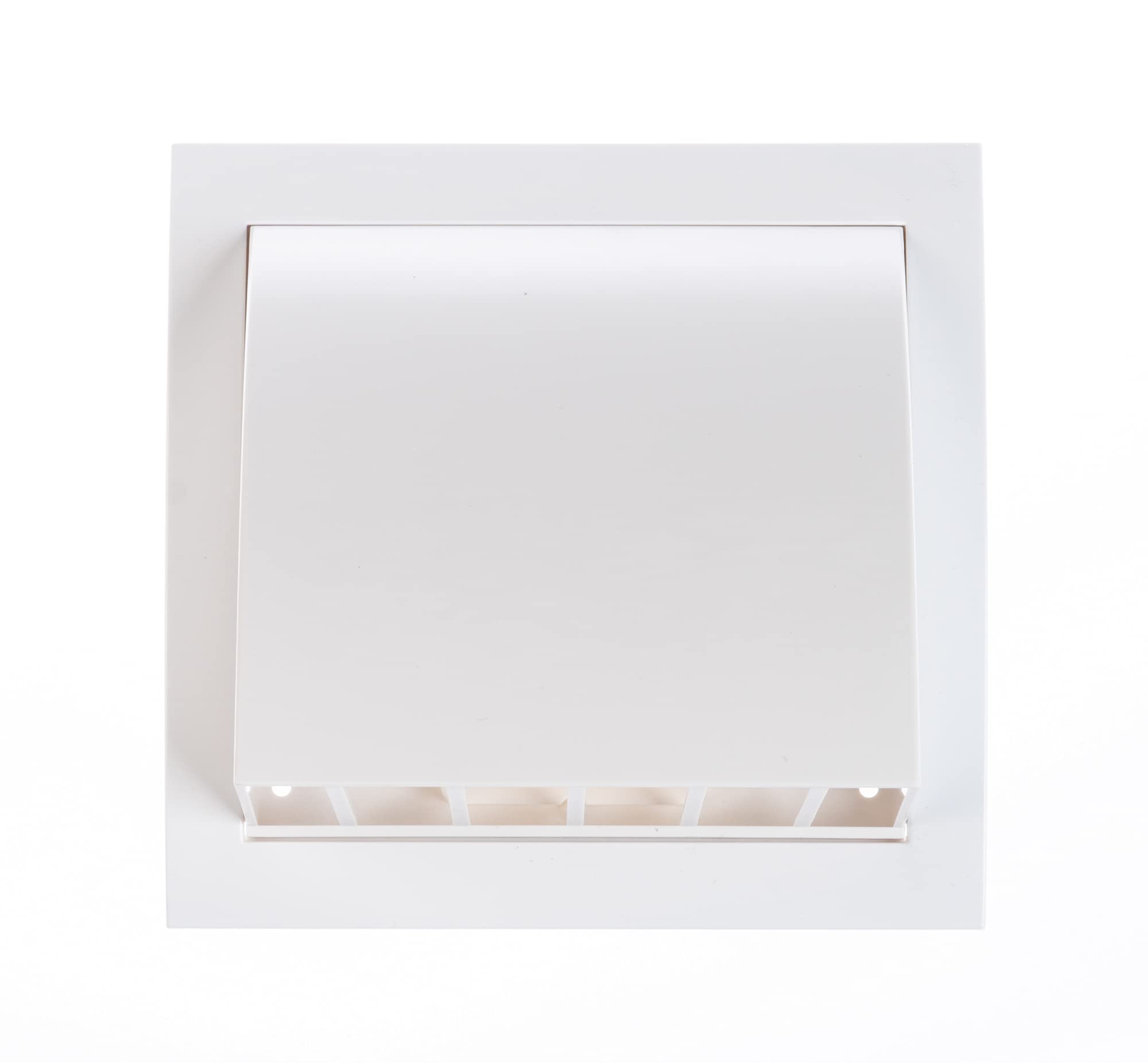 White - Ø 100mm / 4" - ventilation cover - Plastic Cowled Hooded Air Ventilation Wall Grille with Round Spigot and Wind Baffle Backdraught Shutter