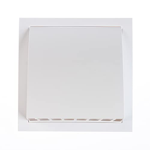 White - Ø 125mm / 5" - ventilation cover - Plastic Cowled Hooded Air Ventilation Wall Grille with Round Spigot and Wind Baffle Backdraught Shutter