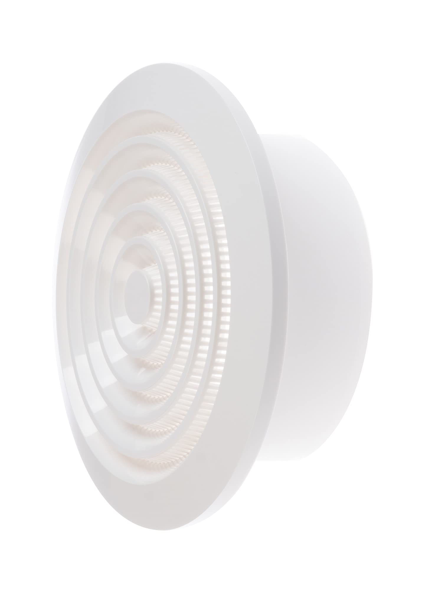 White - Ø 125mm / 5" - Round White Ventilation Grille with Insect Protection - Air Vent/Cover