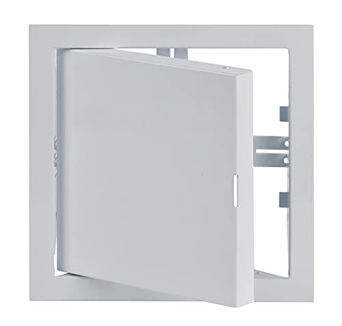 White - 15x15 cm / 6x6 inch - for Indoor and Outdoor use - Metal Access Panel - Access Door - Inspection Flap with / without a Key Lock for indoor and outdoor use